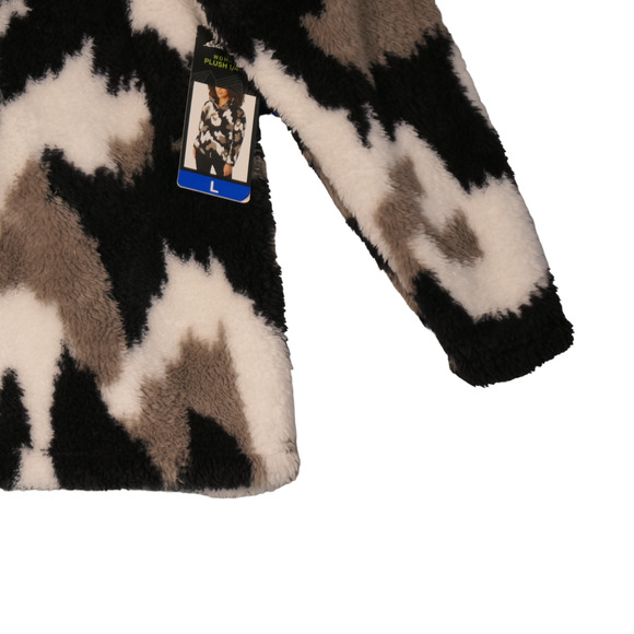 NWT Eddie Bauer Fleece Sweatshirt Women Large Black Camo Outdoor Chic Athleisure - Picture 4 of 11